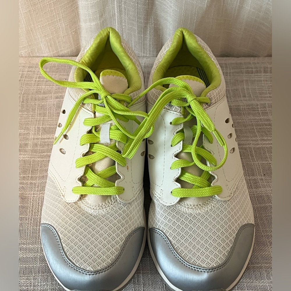 Vionic Orthotic Walking Sneakers White Green Size 9